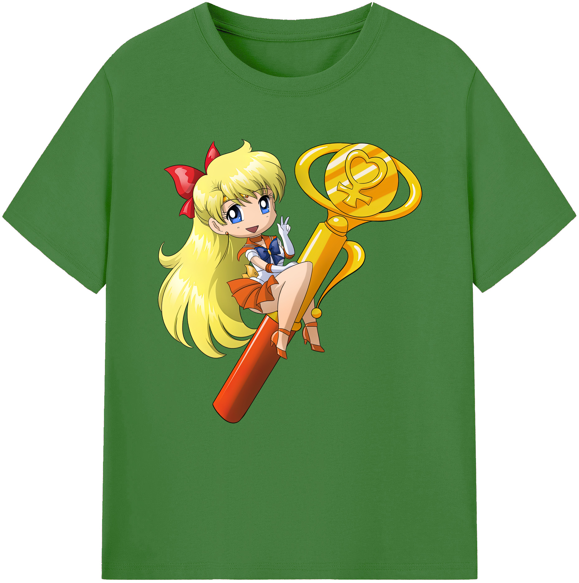 （画像用） 美少女戦士セーラームーン 愛野 美奈子 あいの みなこ Sailor Moon Aino Minako レディースカジュアルプリントTシャツ（綿100％）